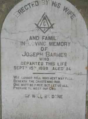 Lápida a Joseph Barnes 