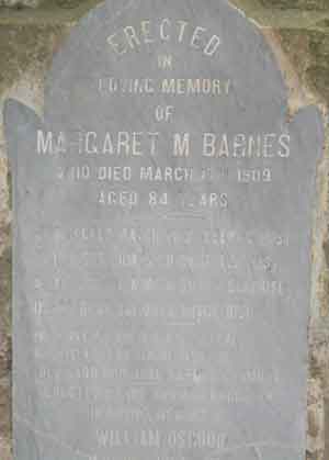 Lápida a la Margaret Barnes