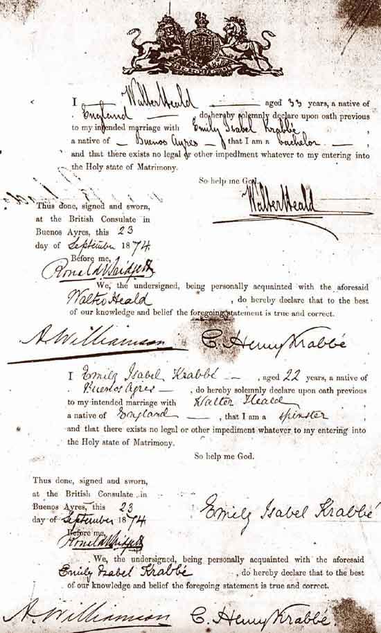 Example of the printed form of declaration 